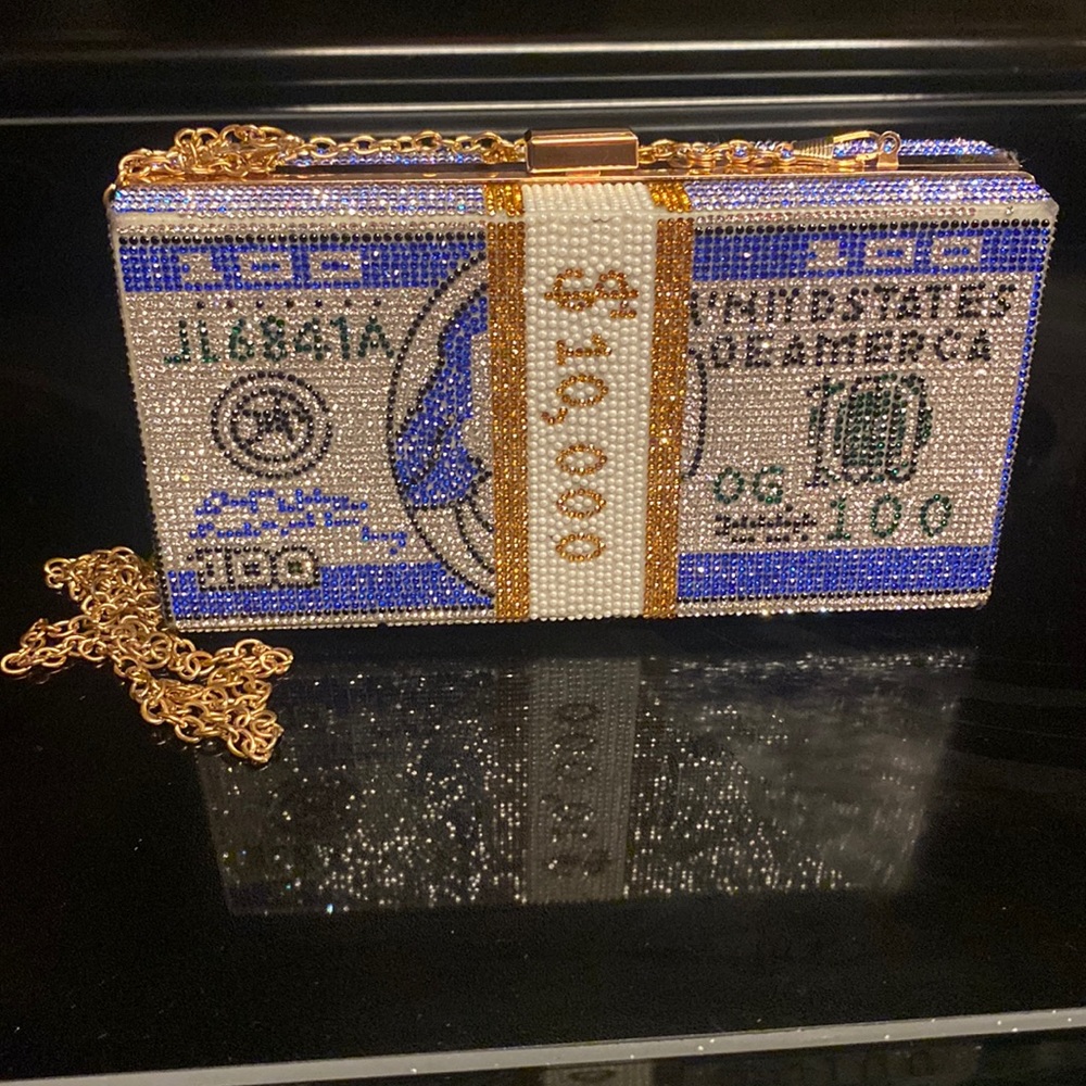 Money Bag,, Blue and Silver and also Gold
